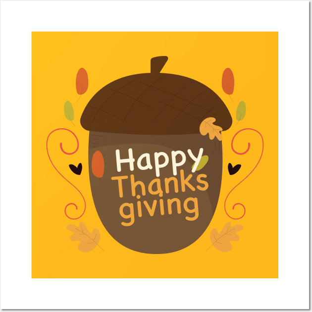 Happy Thanksgiving Nuts Wall Art by M2M